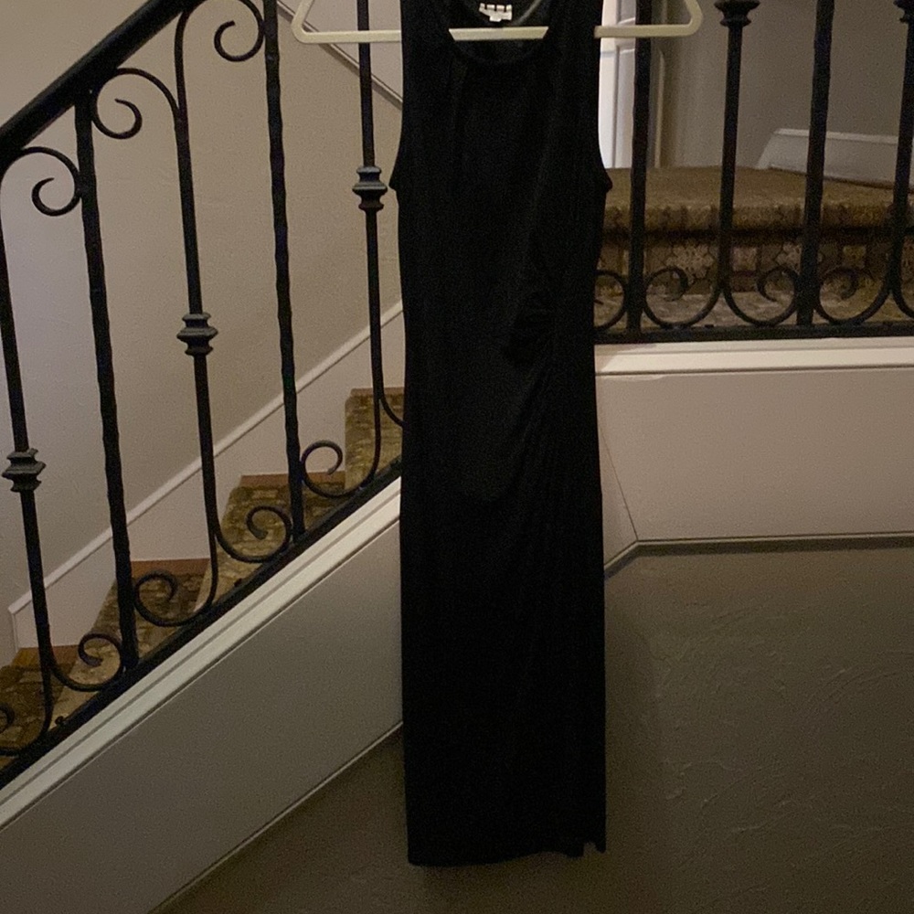 Haute Hippie black knit dress with side ruching, size XS